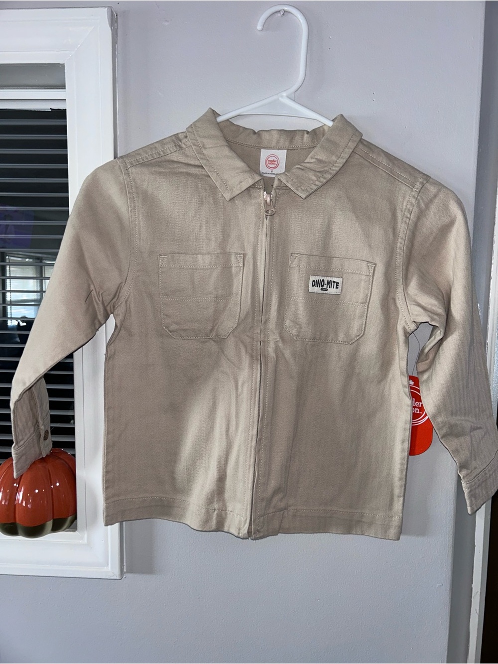 wonder nation Beige Zip-Front Kids Jacket